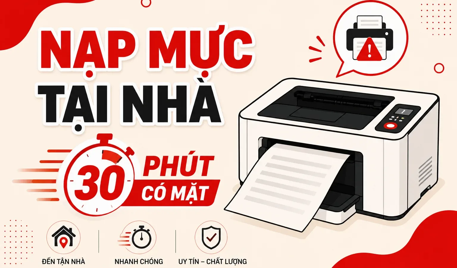 Nạp mực máy in tại nhà TP.HCM – Có mặt trong 30 phút