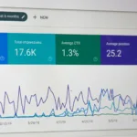 Bảng số liệu phân tích SEO trên máy tính minh họa cho thiết kế website chuẩn SEO